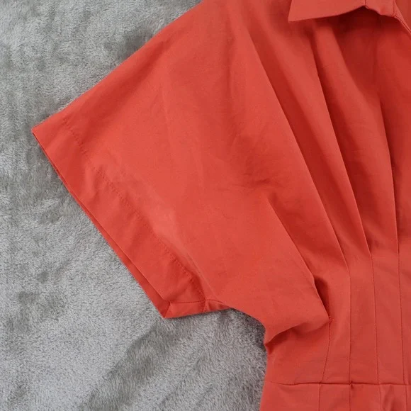 Exquise Jumpsuit Women XSP Pink Wide Leg Button Front Pleated Waist Short Sleeve - Picture 10 of 16